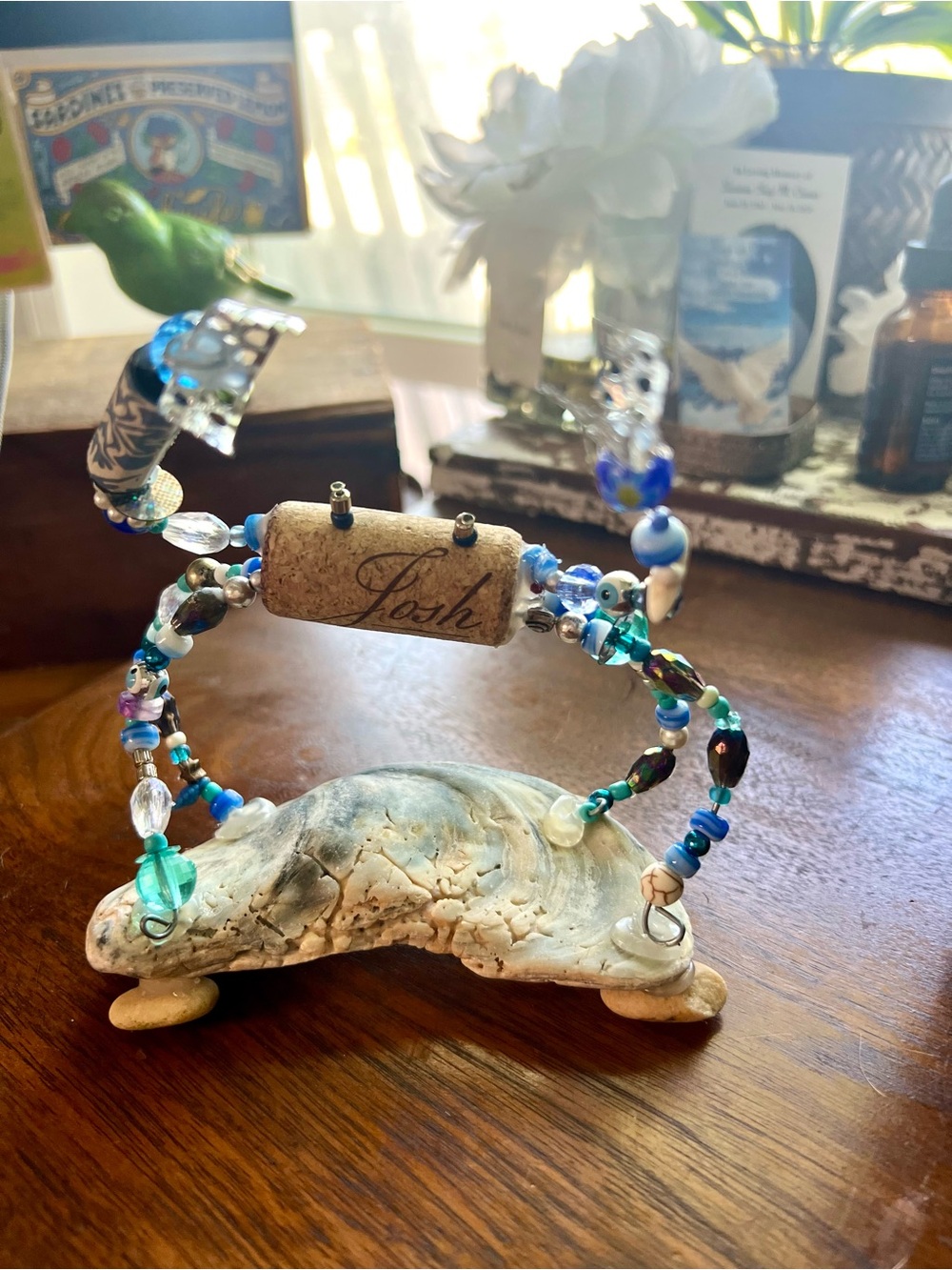 Beaded Wine Cork Crab
